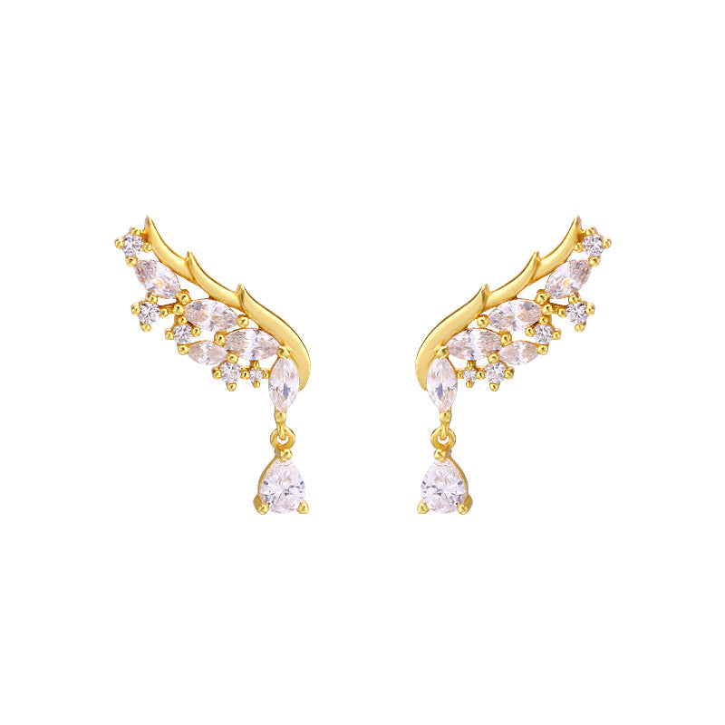 14K Gold Plated Sterling Silver Cubic Zirconia Earrings