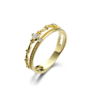 DorraJolla 9K or 14K Gold White Cubic Zirconia Ring