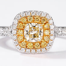 18K White Gold Yellow Diamond Ring