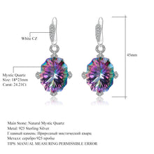 Natural Mystic Quartz Cubic Zirconia 925 Sterling Silver Earrings