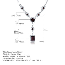 Natural Sky Blue Topaz/natural Garnet/Natural Mystic Quartz 925 Sterling Silver Necklace