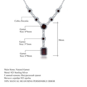 Natural Sky Blue Topaz/natural Garnet/Natural Mystic Quartz 925 Sterling Silver Necklace