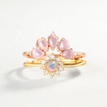 9K Gold Plated 925 Sterling Silver Created Opal Ring