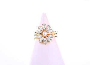 14K Gold Plated 925 Sterling Silver Cubic Zirconia Ring