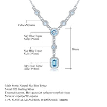 Natural Sky Blue Topaz/natural Garnet/Natural Mystic Quartz 925 Sterling Silver Necklace