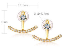 DorraJolla 14K Gold Natural London Blue and White Cubic Zirconia Earrings