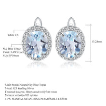 Natural Sky Blue Topaz 925 Sterling Silver Earrings