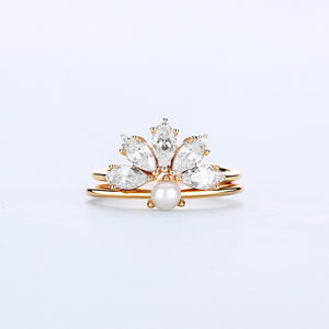 14K Gold Plated 925 Sterling Silver Cubic Zirconia Ring