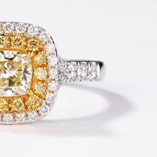 18K White Gold Yellow Diamond Ring