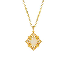 14K Gold Plated 925 Sterling Silver Opal Cubic Zirconia Necklace