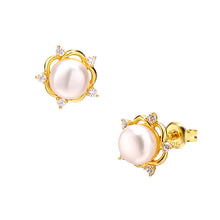 Real Pearl 14K Gold Plated 925 Sterling Silver Earrings