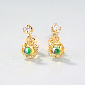 14K Gold Natural Opal Earrings