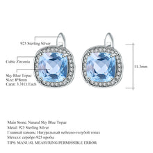 Natural Sky Blue Topaz 925 Sterling Silver Earrings