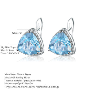 Natural Topaz 925 Sterling Silver Earrings