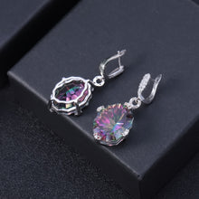 Natural Mystic Quartz Cubic Zirconia 925 Sterling Silver Earrings