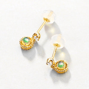 14K Gold Natural Opal Earrings