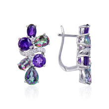 Natural Gem Stone Earrings 925 Sterling Silver