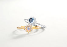 14K Gold Plated Opal Natural Topaz Cubic Zirconia Ring