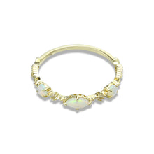 DorraJolla 9K Gold Natural Opal and White Topaz Ring