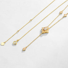 9K Gold Plated Natural Opal Cubic Zirconia Necklace