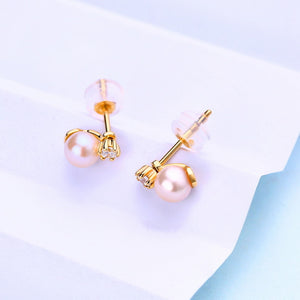 DorraJolla 14K Gold Freshwater Pearl Cubic Zirconia Earrings