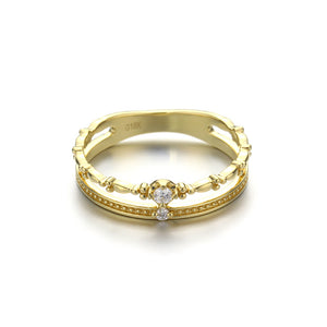 DorraJolla 9K or 14K Gold White Cubic Zirconia Ring