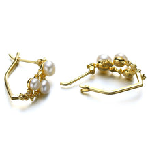 14K Gold Plated 925 Sterling Silver Freshwater Pearl Earrings