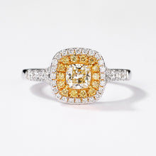 18K White Gold Yellow Diamond Ring