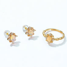 10K Gold Plated 925 sterling silver with Natural Opal Earrings