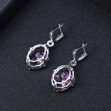 Natural Mystic Quartz Cubic Zirconia 925 Sterling Silver Earrings