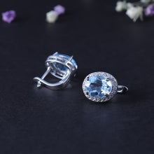 Natural Sky Blue Topaz 925 Sterling Silver Earrings