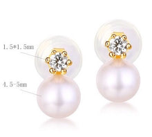 DorraJolla 14K Gold Freshwater Pearl Cubic Zirconia Earrings