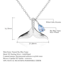 Natural Sky Blue Topaz Gold Plated 925 Sterling Silver Handmade Necklace
