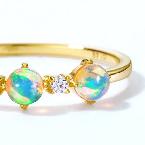 Dorra Jolla 14K Gold Natural Opal 3*3mm Ring